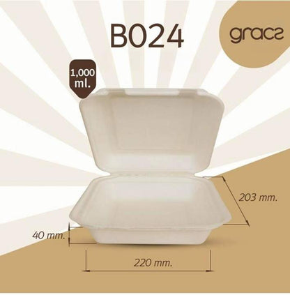 MENÜ KLAPPBOX 1000 ml. quadratisch - Double Schloss