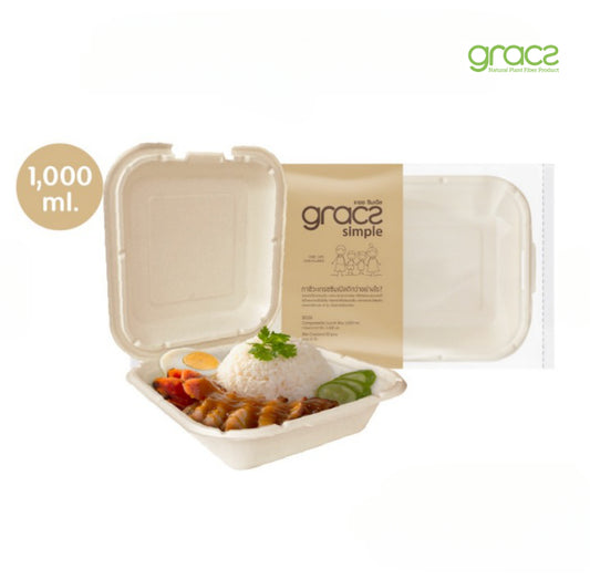 MENÜ KLAPPBOX 1000 ml. quadratisch - Single Schloss, hoher Rand