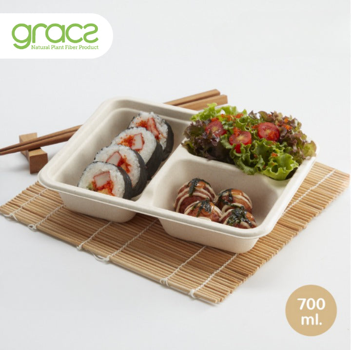 3-geteilte LUNCHBOX/ BENTOBOX 700 ml.