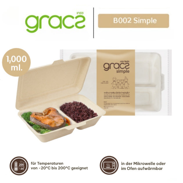 TAKEAWAY MENÜBOX 2-GETEILT 1000 ml.