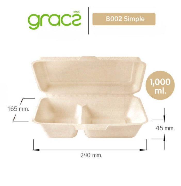 TAKEAWAY MENÜBOX 2-GETEILT 1000 ml.